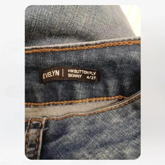 Tahari Evelyn Distressed Patchwork High Rise Skinny Jeans  Size 4/27 - Picture 13 of 16